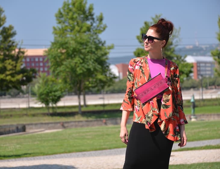 Dupla Cipzáras Variálható Parafa Táska - Rózsaszín